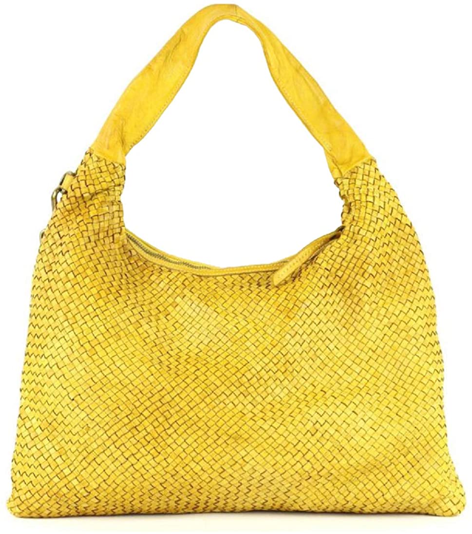 BZNA Bag Mattia gelb Italy Designer Damen Handtasche Schultertasche Tasche Leder Shopper Neu - B Z N A