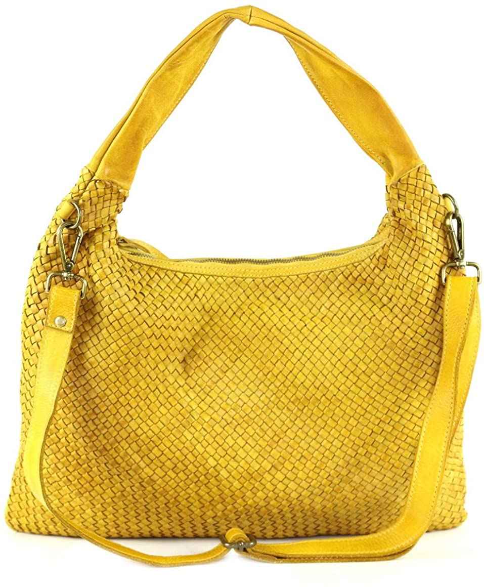 BZNA Bag Mattia gelb Italy Designer Damen Handtasche Schultertasche Tasche Leder Shopper Neu