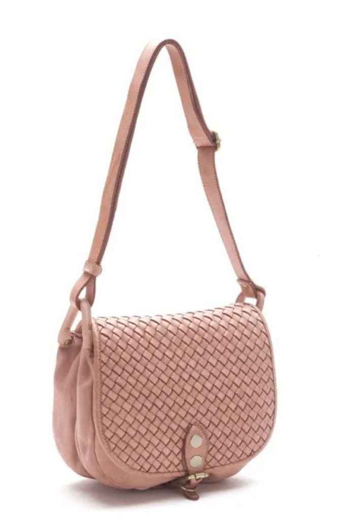 BZNA Schultertasche Tanita rosa Italy Designer Handtasche Ledertasche Umhängetasche