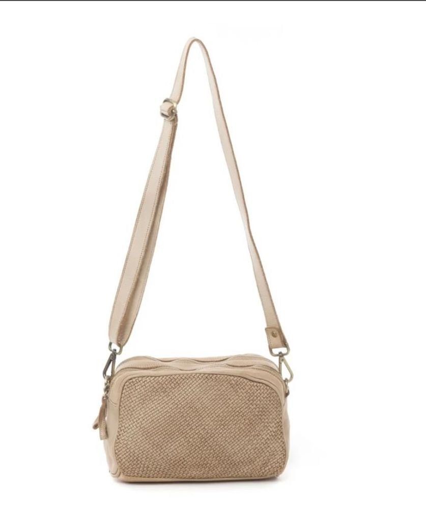 BZNA Bag Lucy Beige Italy Designer Clutch Braided Ledertasche Umhängetasche Damen Handtasche Schultertasche Tasche Leder Shopper Neu - B Z N A