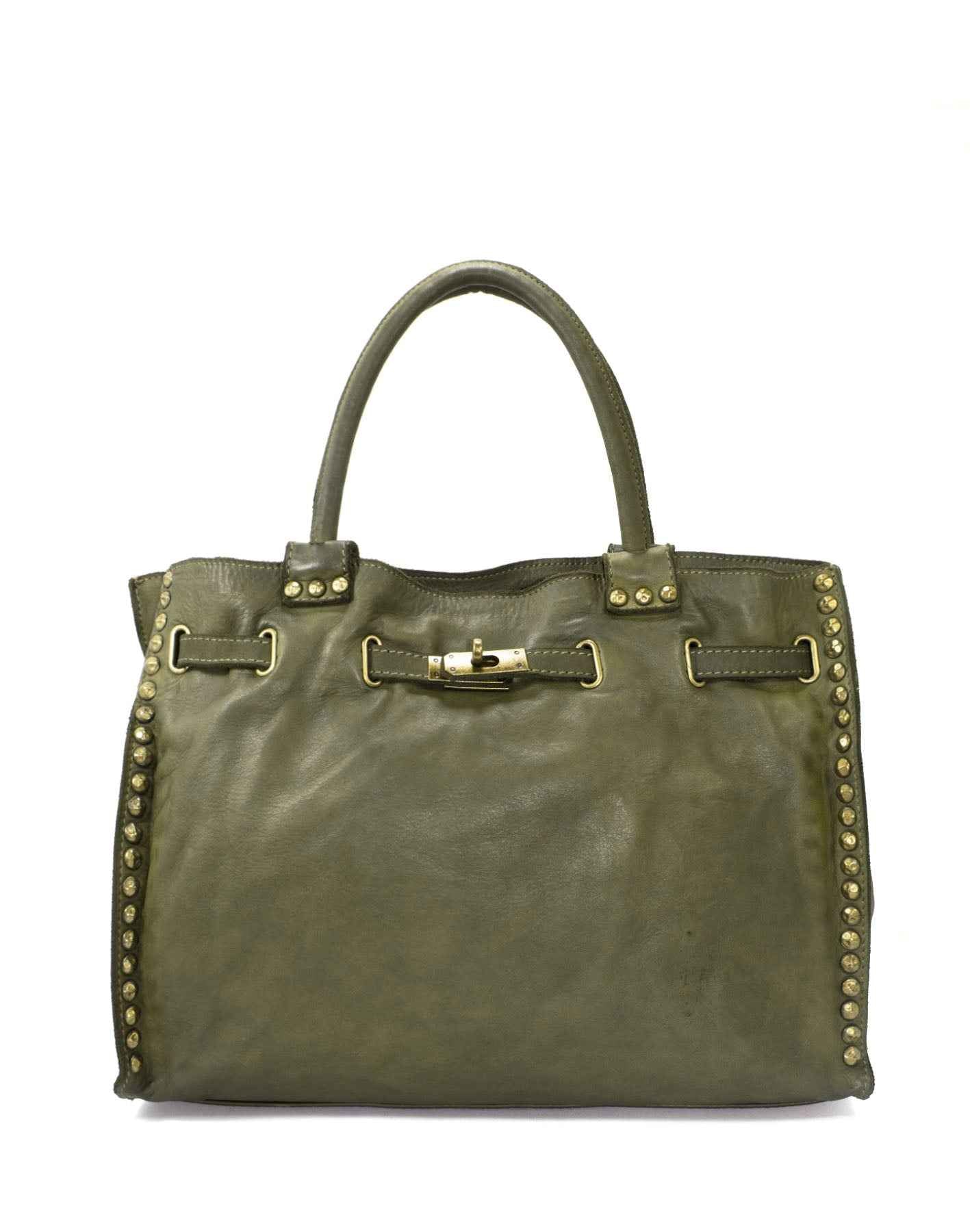 BZNA Isa Grün vintage Italy Designer Business Damen Handtasche Ledertasche