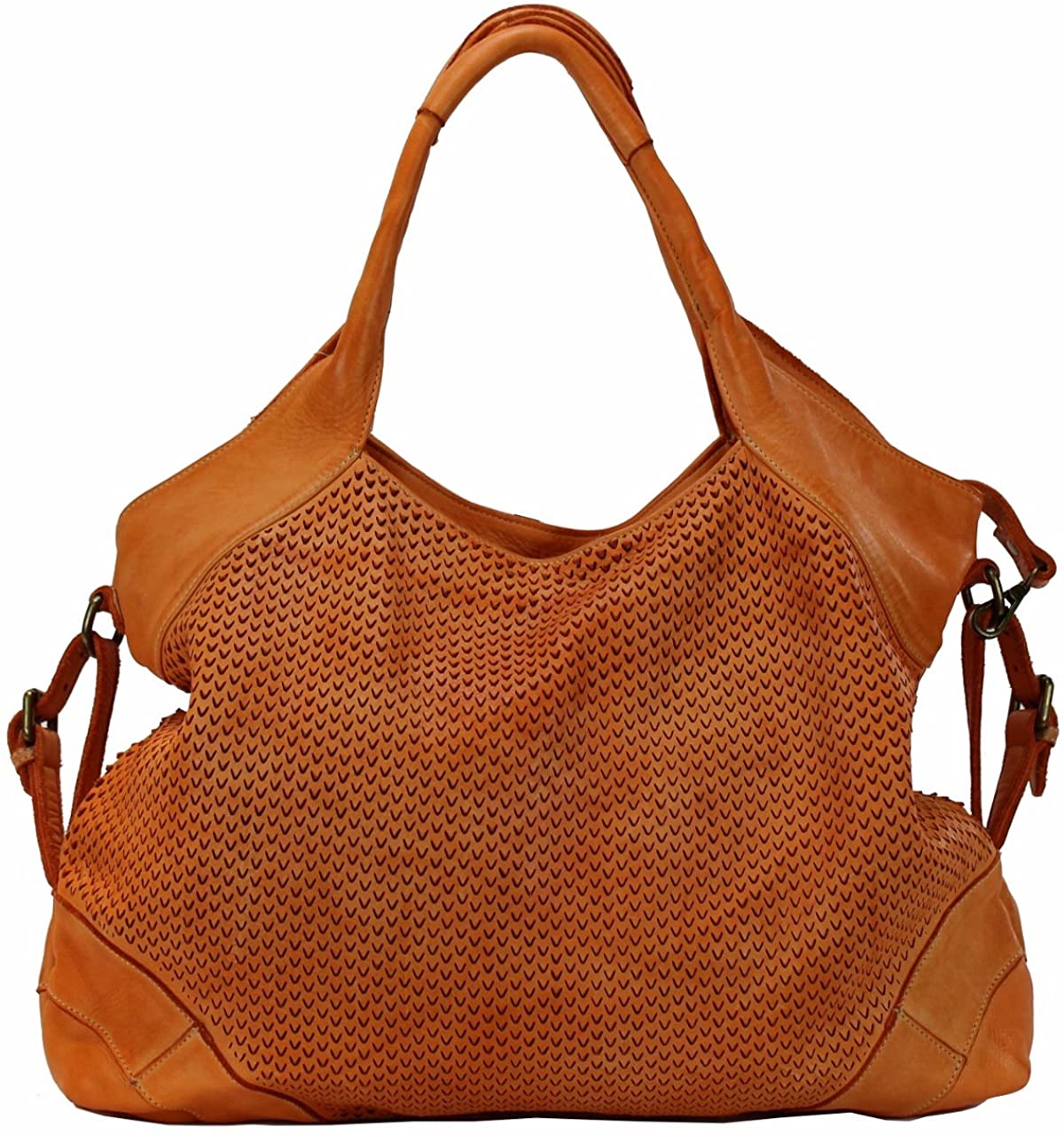 BZNA Bag Tia helles ausgewaschenes Orange Italy Designer Damen Handtasche Schultertasche Tasche Leder Shopper Neu - B Z N A
