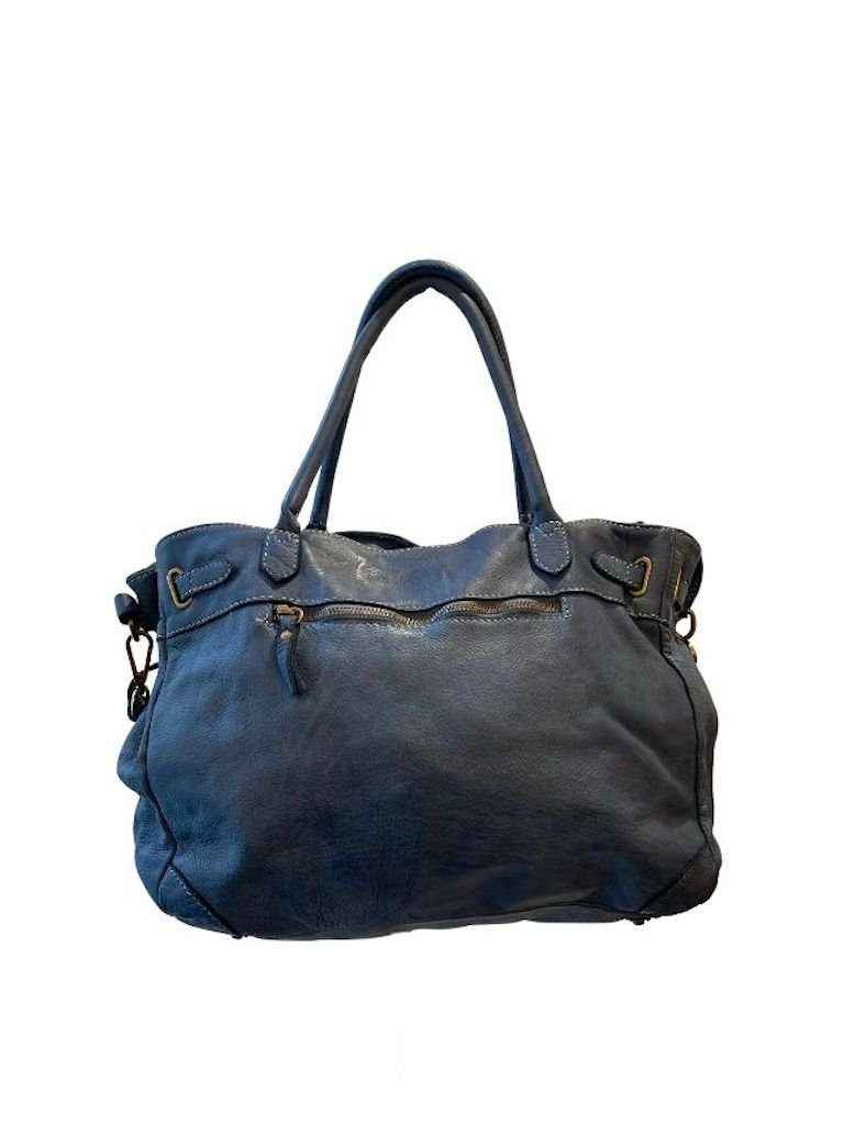 BZNA Bag Mila Mittelblau vintage Italy Designer Business Damen Handtasche Ledertasche Schultertasche Tasche Leder Shopper Neu