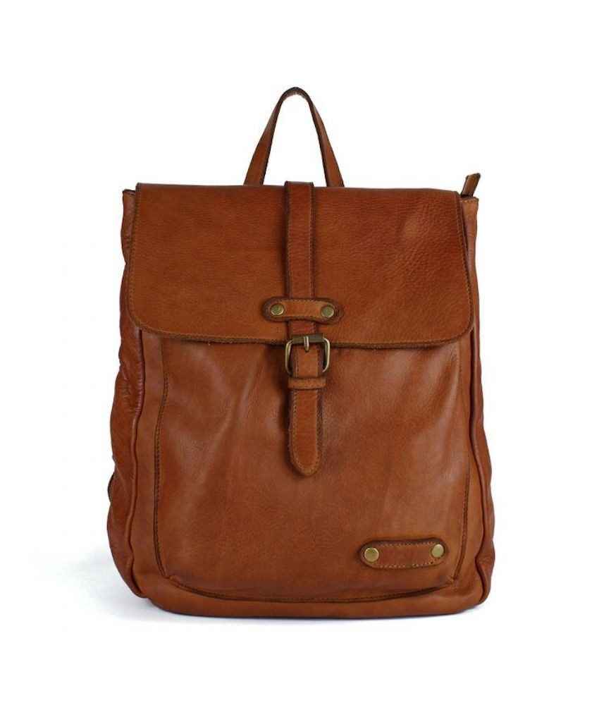 BZNA Bag Palma Cognac Backpacker Designer Rucksack Handtasche Schultertasche