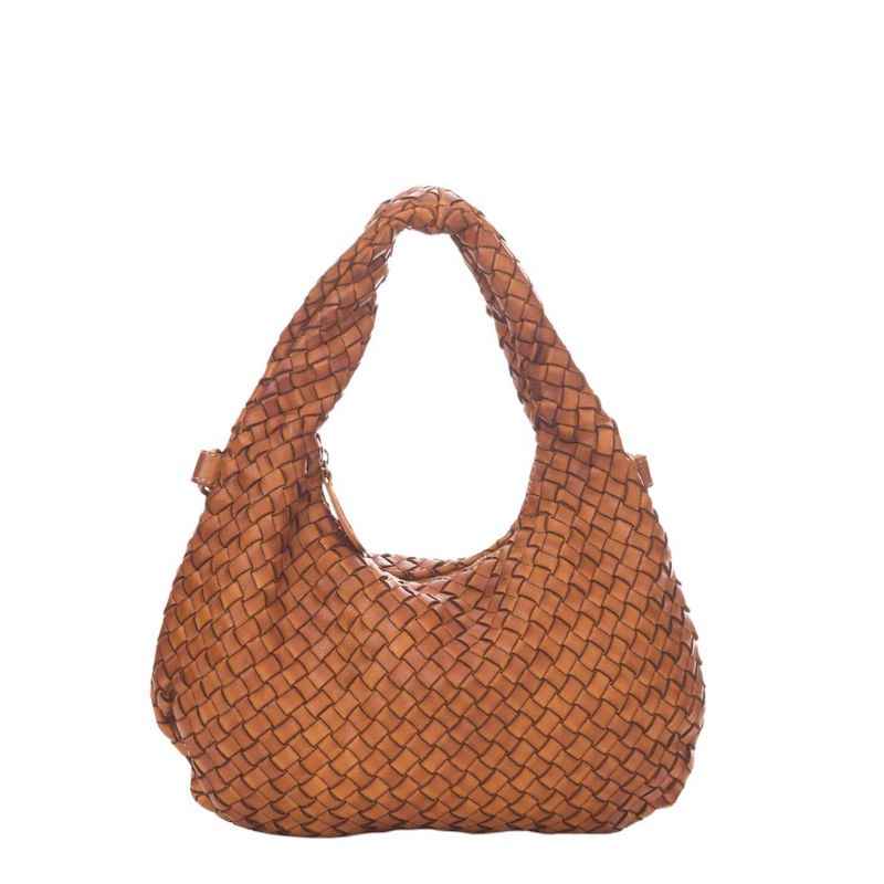 BZNA Bag Britta Cognac Italy Designer Handtasche Schultertasche Tasche Leder