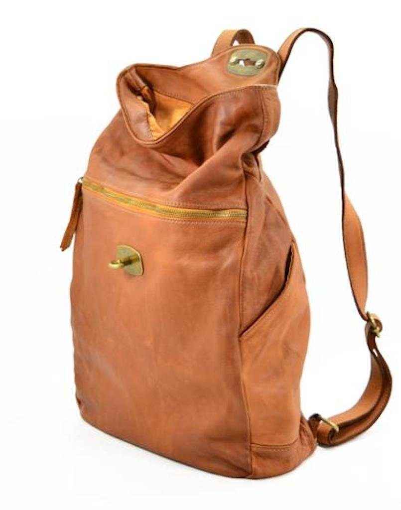 BZNA Bag Rinalto Braun moro Italy Rucksack Backpacker Designer Tasche Handtasche Schultertasche Leder Damen Neu