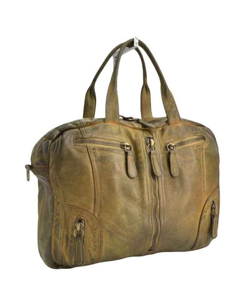 BZNA Bag Simsa Grün Business Aktentasche Designer Ledertasche Schultertasche Unisex