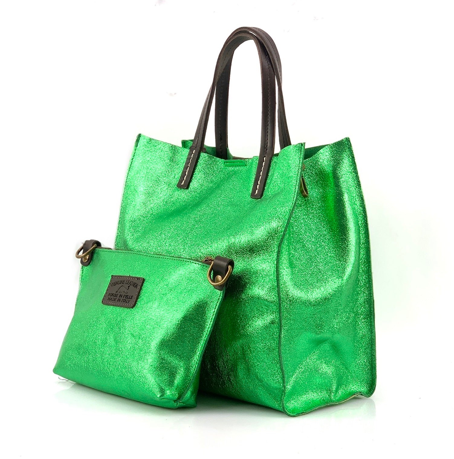 BZNA Bag BO5838 Brilliant  Metalicca Leder Italy Damen Handtasche Schultertasche 2 in 1 Shopper (Kopie 4) - B Z N A
