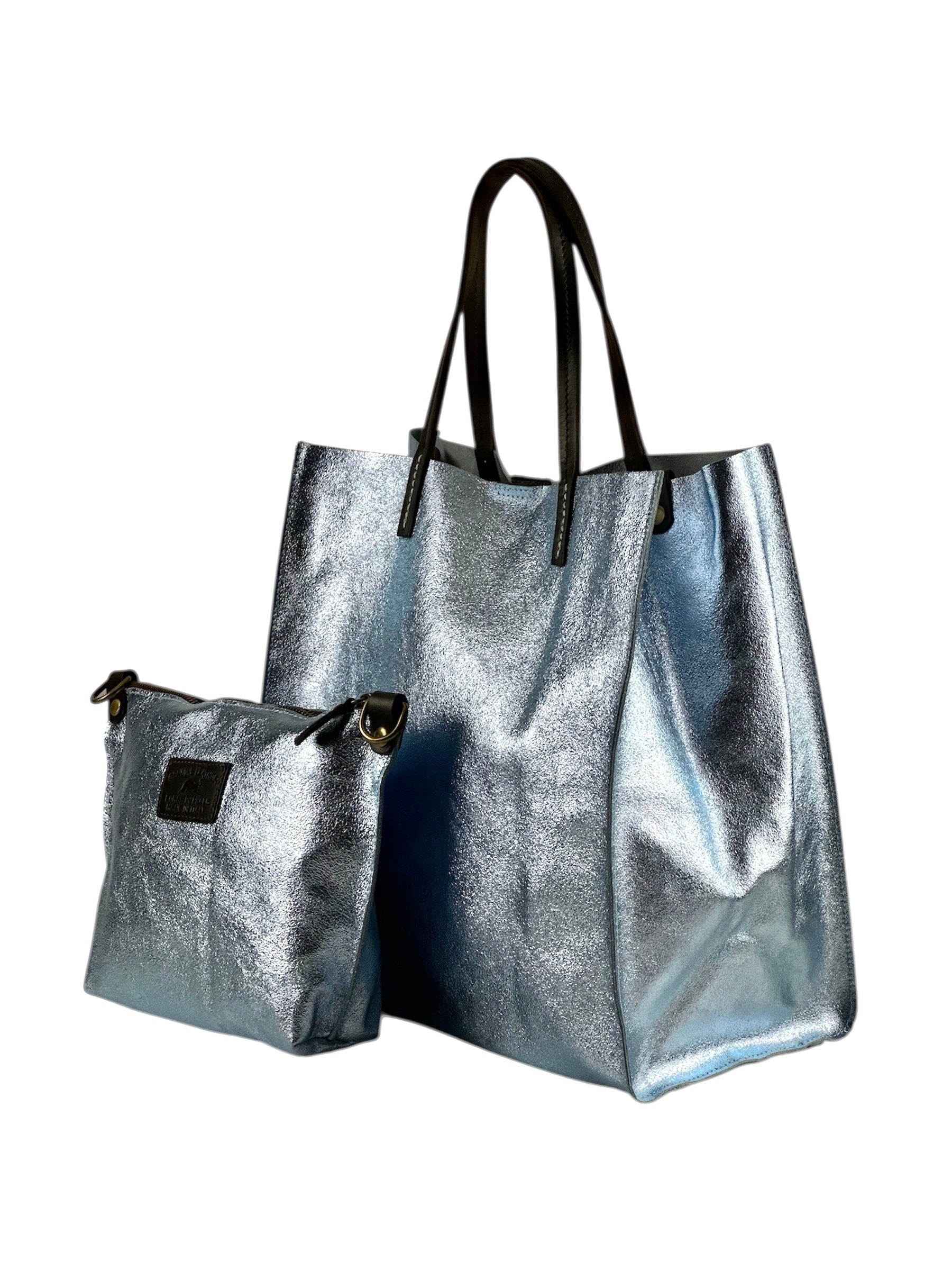 BZNA Bag BO5838 Celeste  Metalicca Leder Italy Damen Handtasche Schultertasche 2 in 1 Shopper (Kopie 8) - B Z N A