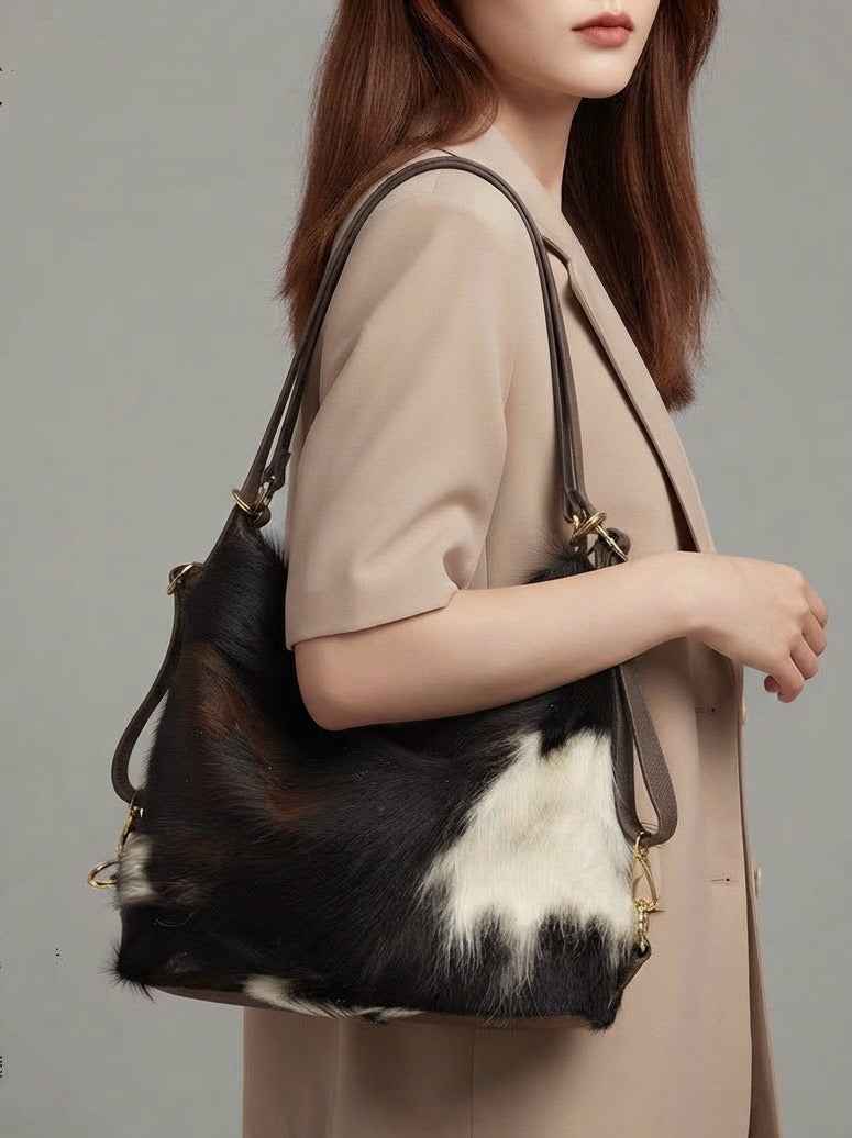 BZNA Bag BO380 Cavalino 2 in 1  Rucksack Schultertasche Echtfell Italy Damen Shopper Handtasche Schultertasche Tasche