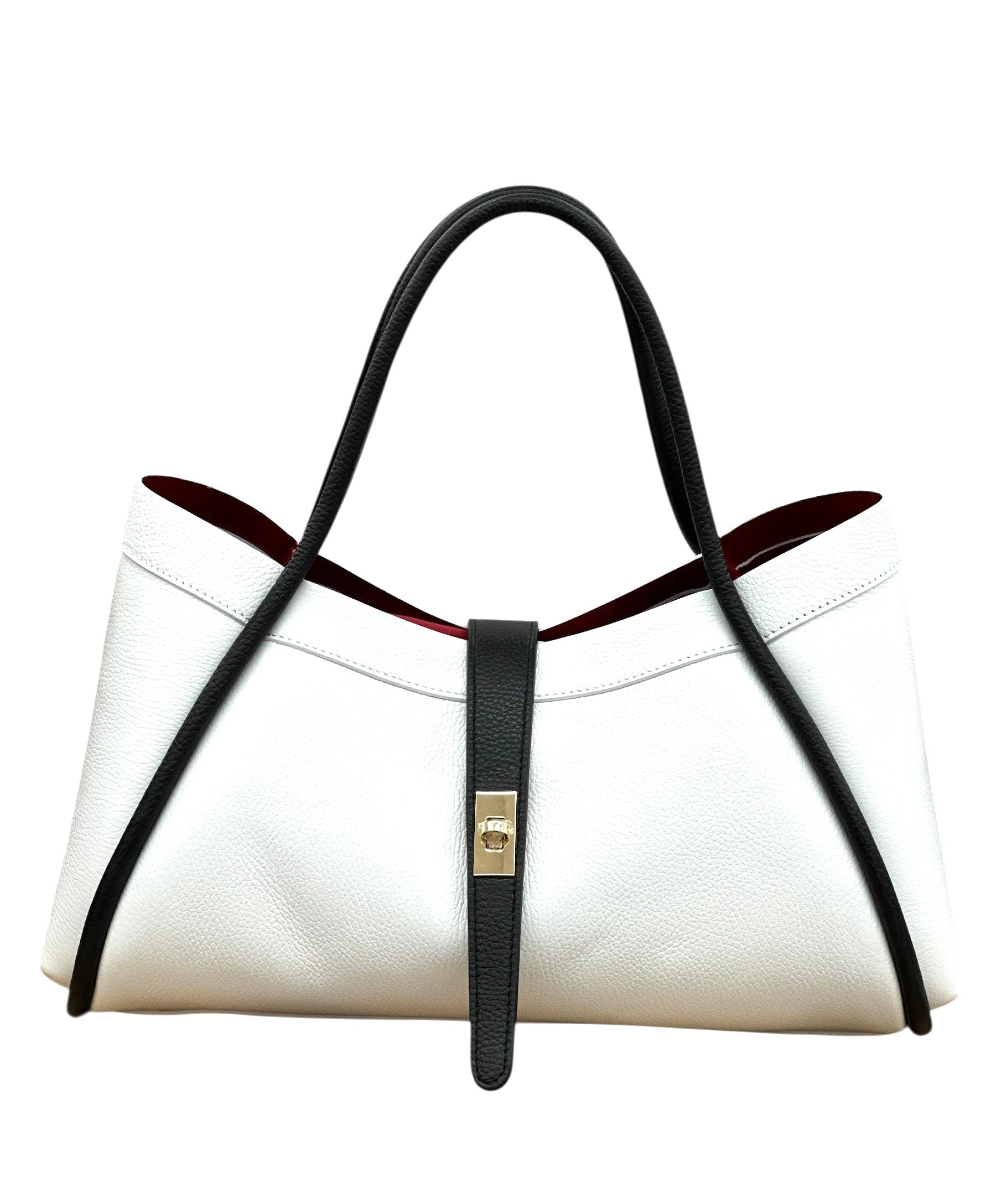 BZNA Bag Funny Weiß / Schwarz Leder Italy Damen Handtasche Schultertasche Tasche (Kopie) - B Z N A