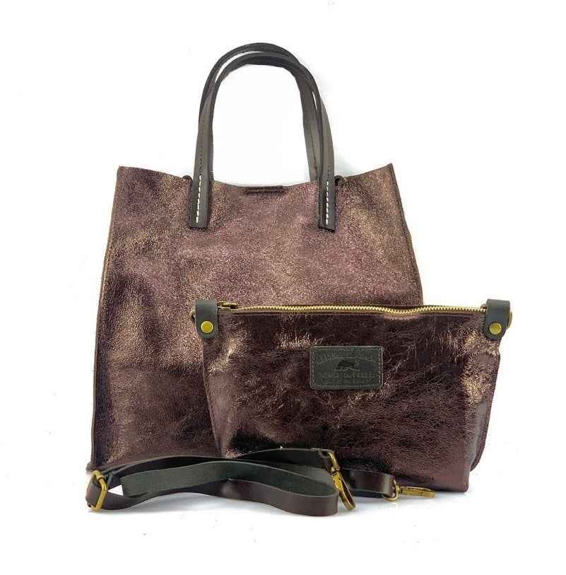 BZNA Bag BO5838 Moro  Metalicca Leder Italy Damen Handtasche Schultertasche 2 in 1 Shopper (Kopie 8)