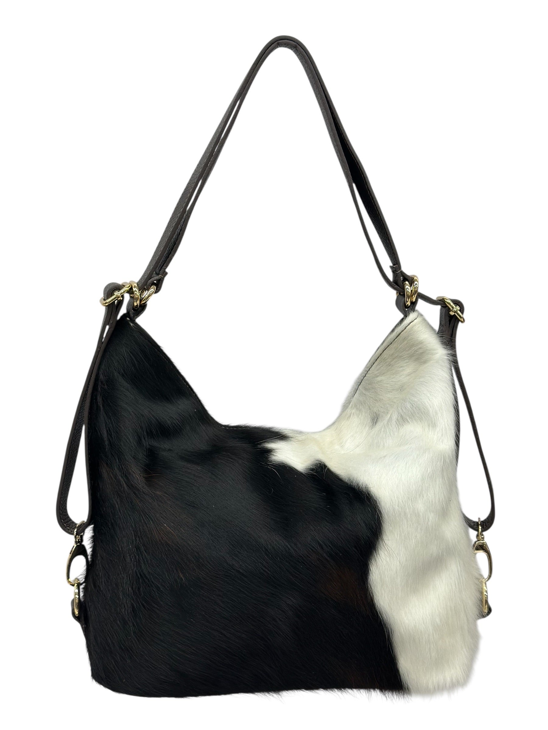 BZNA Bag BO380 Cavalino 2 in 1  Rucksack Schultertasche Echtfell Italy Damen Shopper Handtasche Schultertasche Tasche - B Z N A