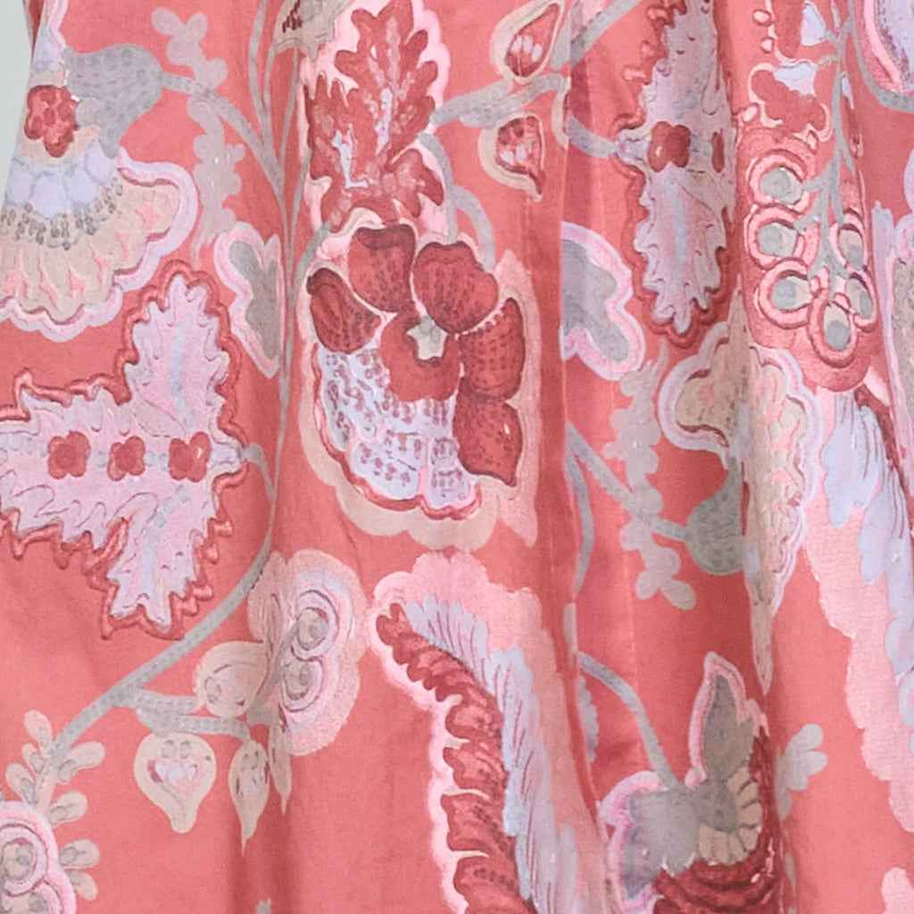 BZNA Blusenkleid Langes Hemdkleid mit Paisley Blumendruck und Knöpfen Onesize 34-42