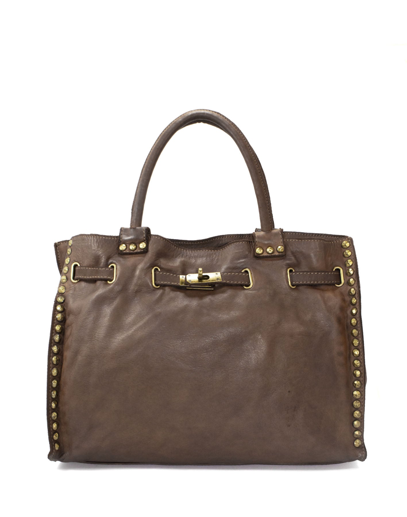 BZNA Isa Braun vintage Italy Designer Business Damen Handtasche Ledertasche - B Z N A