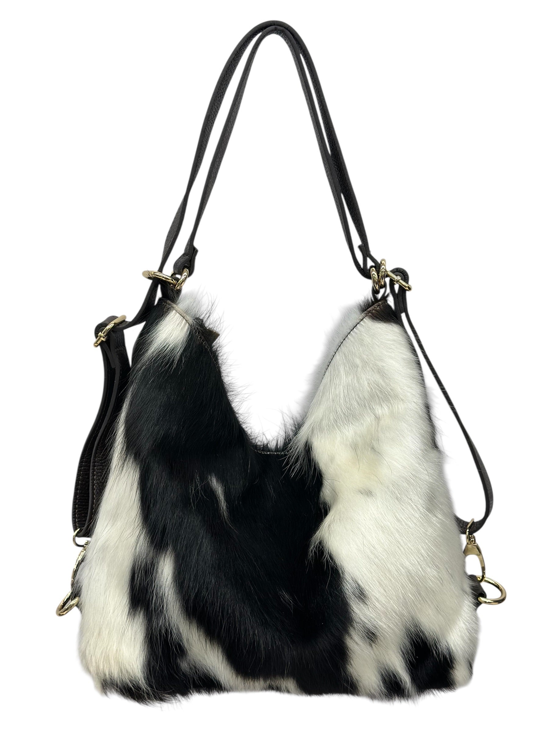 BZNA Bag BO380 Cavalino 2 in 1  Rucksack Schultertasche Echtfell Italy Damen Shopper Handtasche Schultertasche Tasche - B Z N A