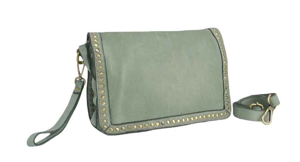 BZNA Bag Gil Salvia Grün Italy Designer Clutch Umhängetasche Damen Handtasche Schultertasche Tasche Leder Shopper Neu