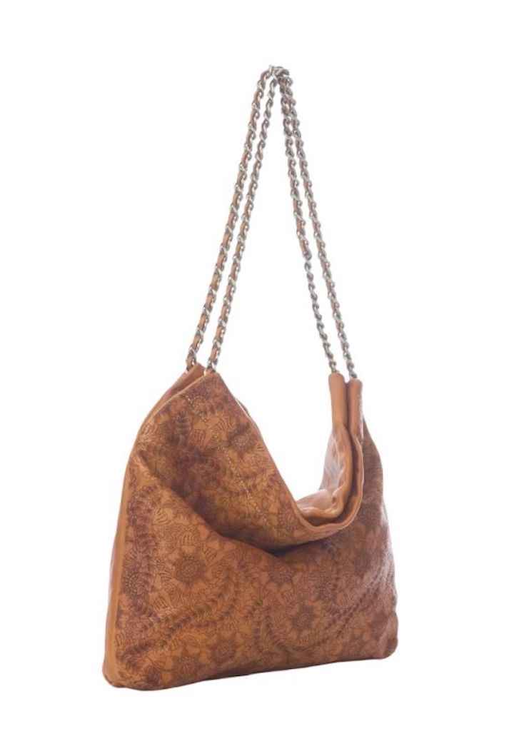 BZNA Umhängetasche Santi Cognac Designer Beutel Handtasche Schultertasche
