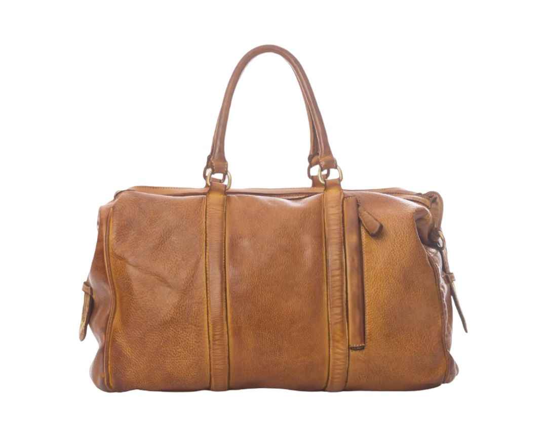 BZNA Bag Bea Cognac Italy Designer Unisex Weekender Reise Tasche Handtasche Schultertasche Leder Shopper