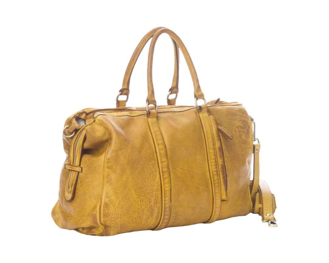 BZNA Bag Bea Gelb Italy Designer Unisex Weekender Reise Tasche Handtasche Schultertasche Leder Shopper