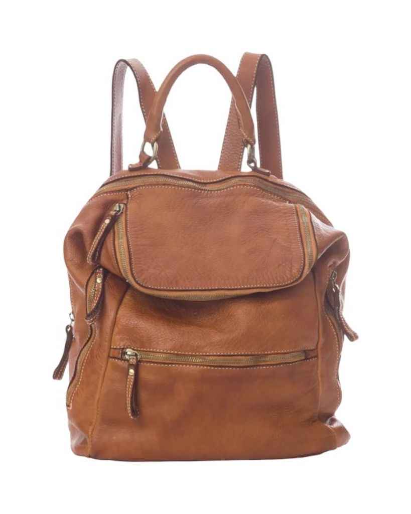 BZNA Bag Ben Cognac Backpacker Designer Rucksack Damenhandtasche Schultertasche