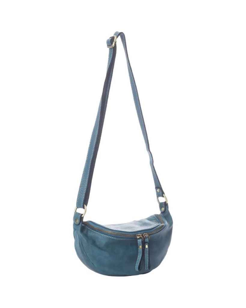 BZNA Bag Jutia Petrol Italy Designer Umhängetasche Fanny Bag Schultertasche Tasche Leder Neu