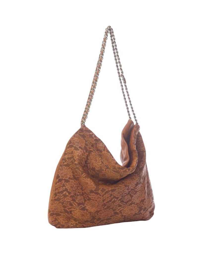 BZNA Umhängetasche Emy Cognac Designer Laser Cut Beutel Handtasche Schultertasche