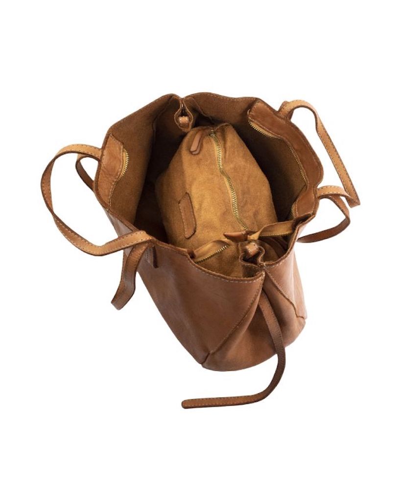 BZNA Bag Santa Braun Italy Designer Shopper Handtasche Ledertasche Schultertasche Tasche Leder Shopper Neu - B Z N A