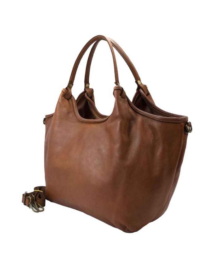BZNA Bag Wito Braun Italy Designer Handtasche Schultertasche Tasche Leder