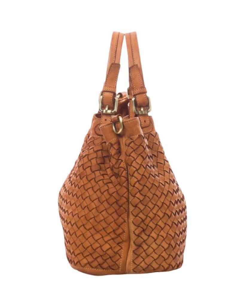 BZNA Bag Rene beige Italy Designer geflochten Damen Handtasche Ledertasche Schultertasche Tasche Schafsleder Shopper Neu