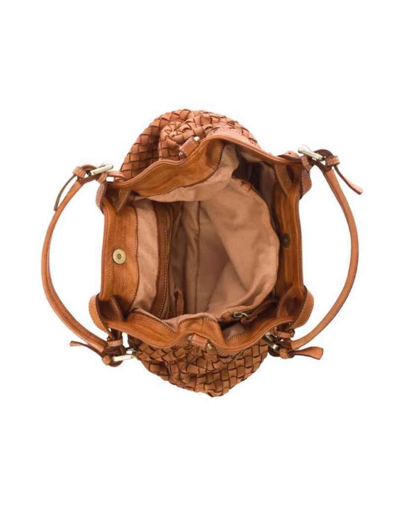 BZNA Bag Rene beige Italy Designer geflochten Damen Handtasche Ledertasche Schultertasche Tasche Schafsleder Shopper Neu
