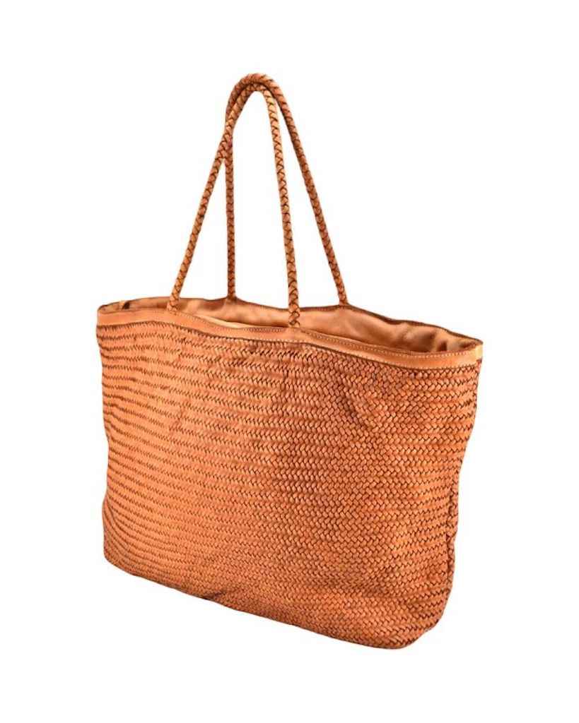 BZNA Bag Jasmina Cognac Italy Damen Shopper Handtasche Schultertasche Tasche Leder