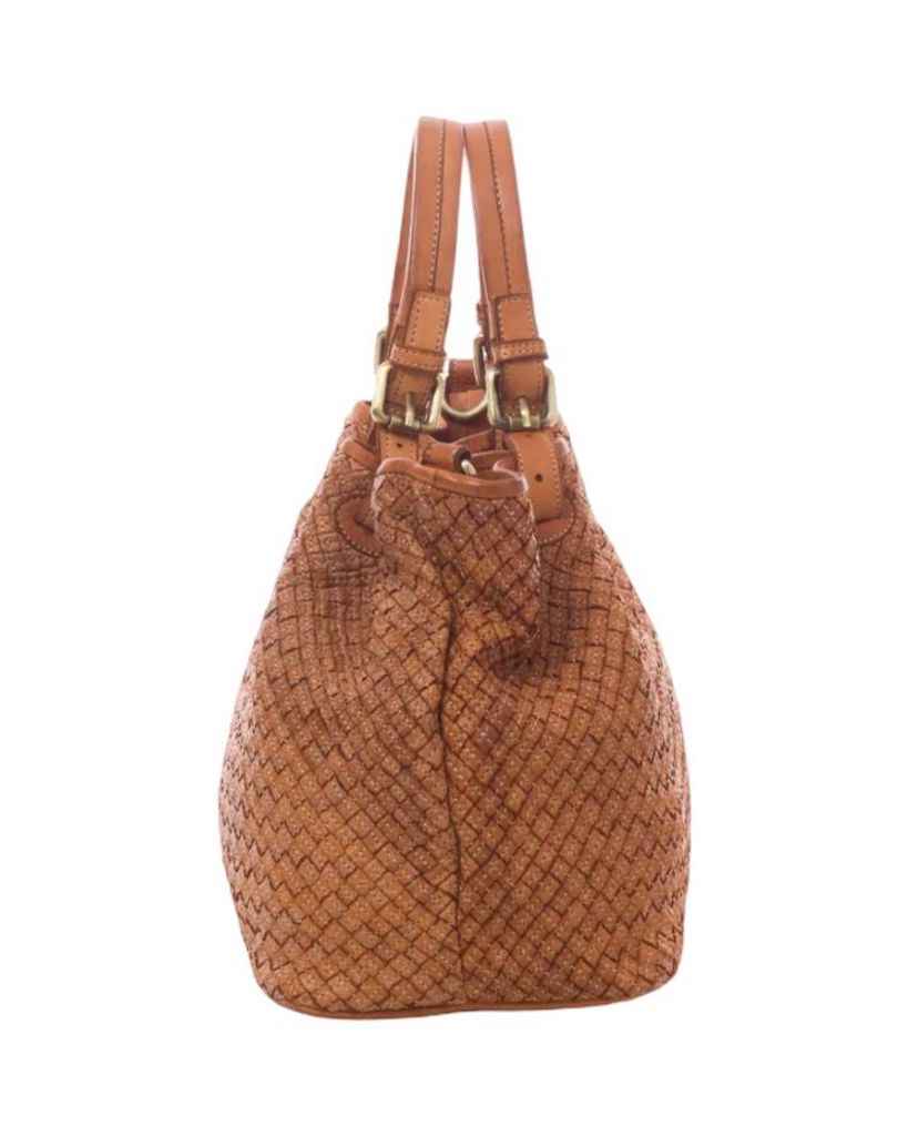 BZNA Bag Kim Petrol Italy Designer geflochten Damen Handtasche Schultertasche Tasche Leder Shopper
