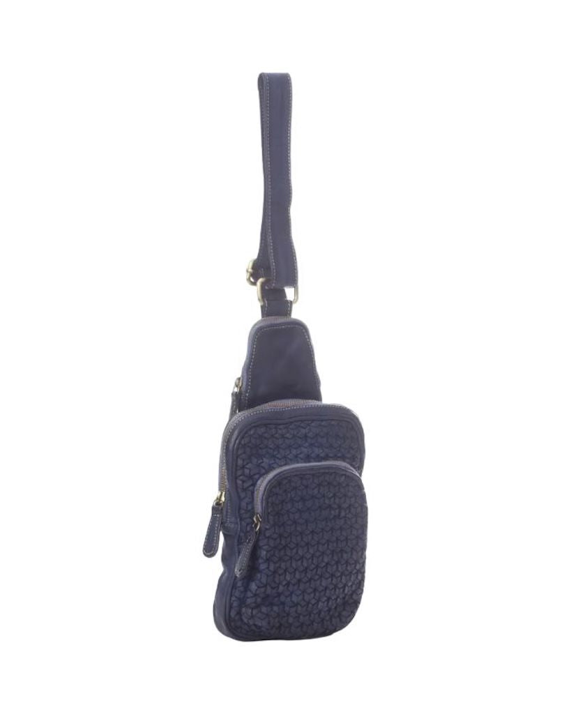 BZNA Bag Sahra Blau Italy Designer Gürteltasche Bauchtasche Fanny Bag - B Z N A