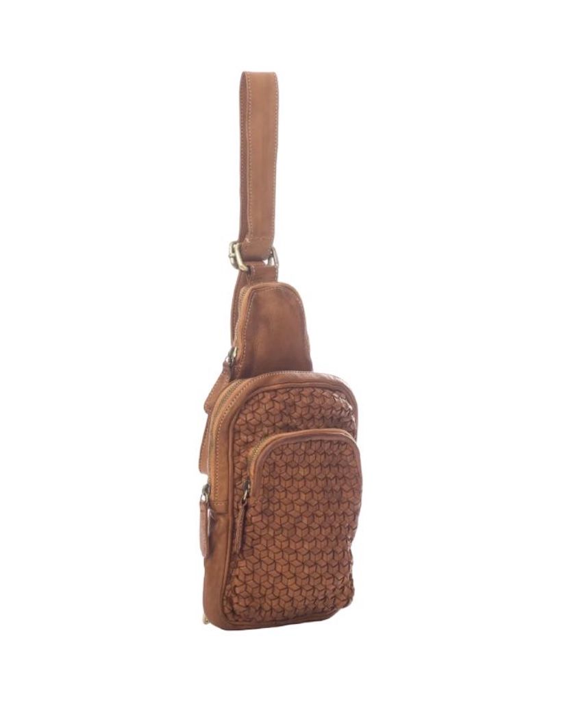 BZNA Bag Sahra Cognac braun Italy Designer Gürteltasche Bauchtasche Fanny Bag - B Z N A