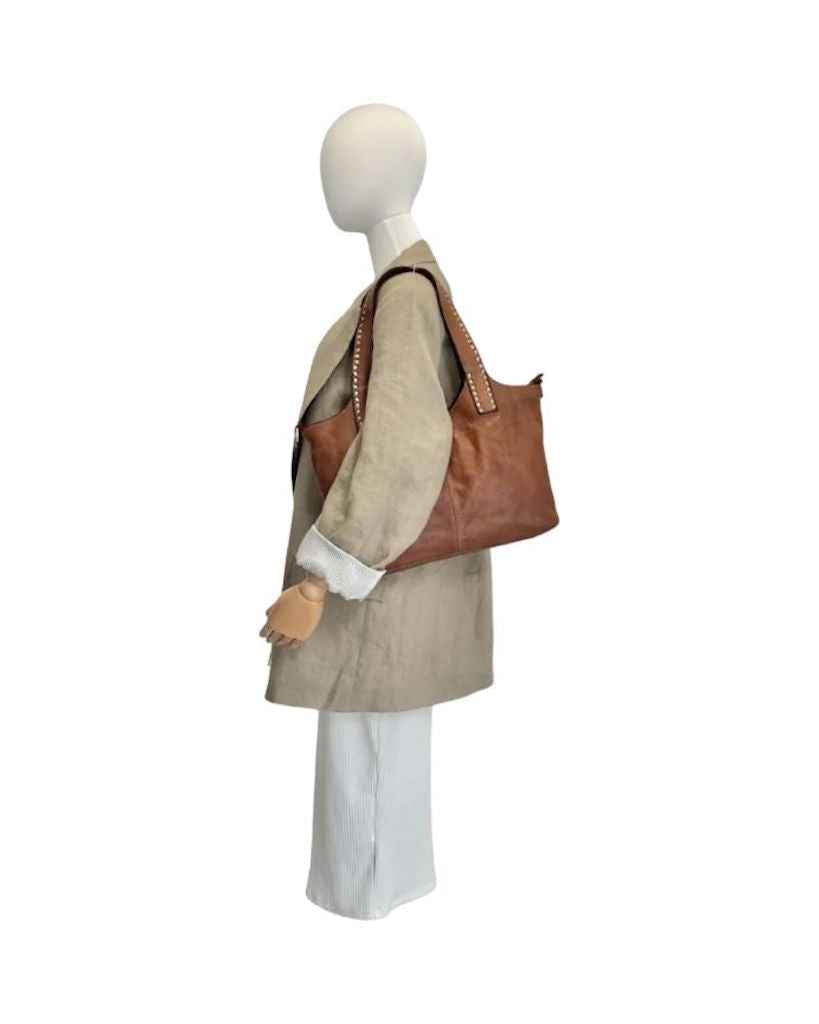 BZNA Bag Madrid Blau Italy Designer Damen Handtasche Schultertasche Tasche Leder Shopper Neu