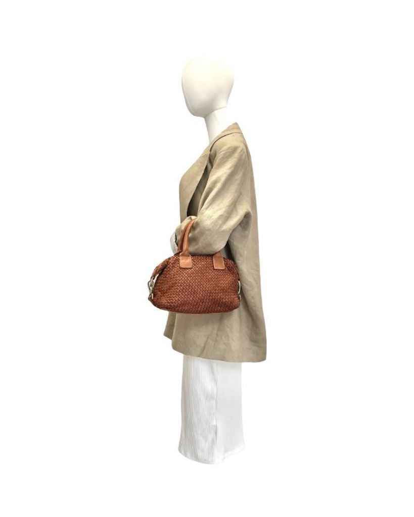 BZNA Bag Bianca Cognac Italy Designer Damen Handtasche Schultertasche Tasche