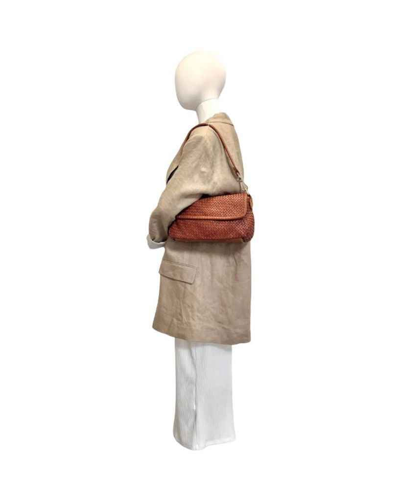BZNA Bag Clara Cognac Italy Damen Handtasche Schultertasche Tasche Leder