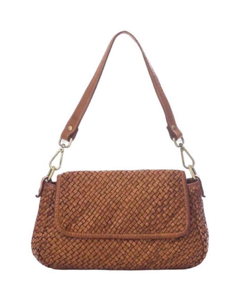 BZNA Bag Clara Cognac Italy Damen Handtasche Schultertasche Tasche Leder