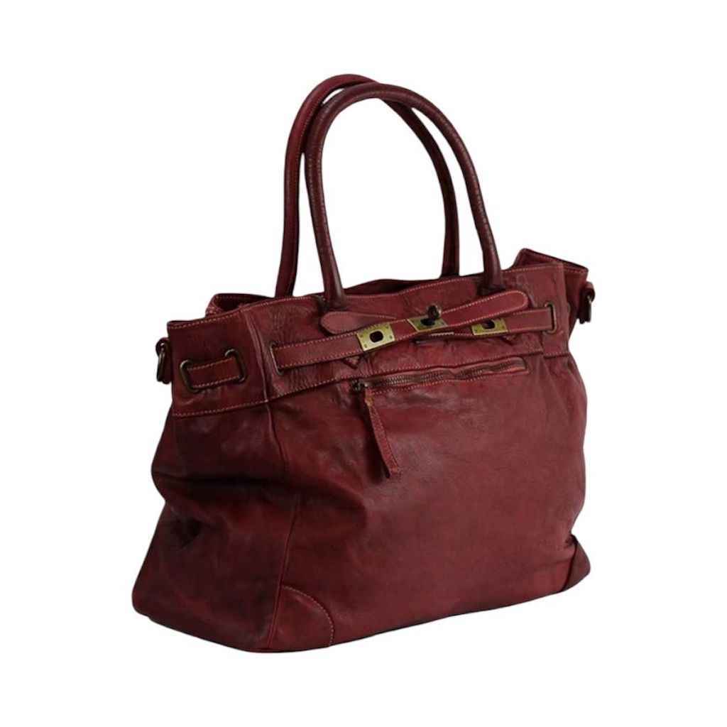 BZNA Bag Mila Weinrot vintage Italy Designer Business Damen Handtasche Ledertasche Schultertasche Tasche Leder Shopper Neu
