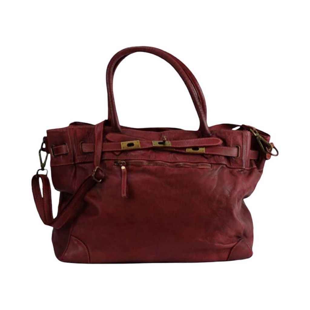 BZNA Bag Mila Weinrot vintage Italy Designer Business Damen Handtasche Ledertasche Schultertasche Tasche Leder Shopper Neu