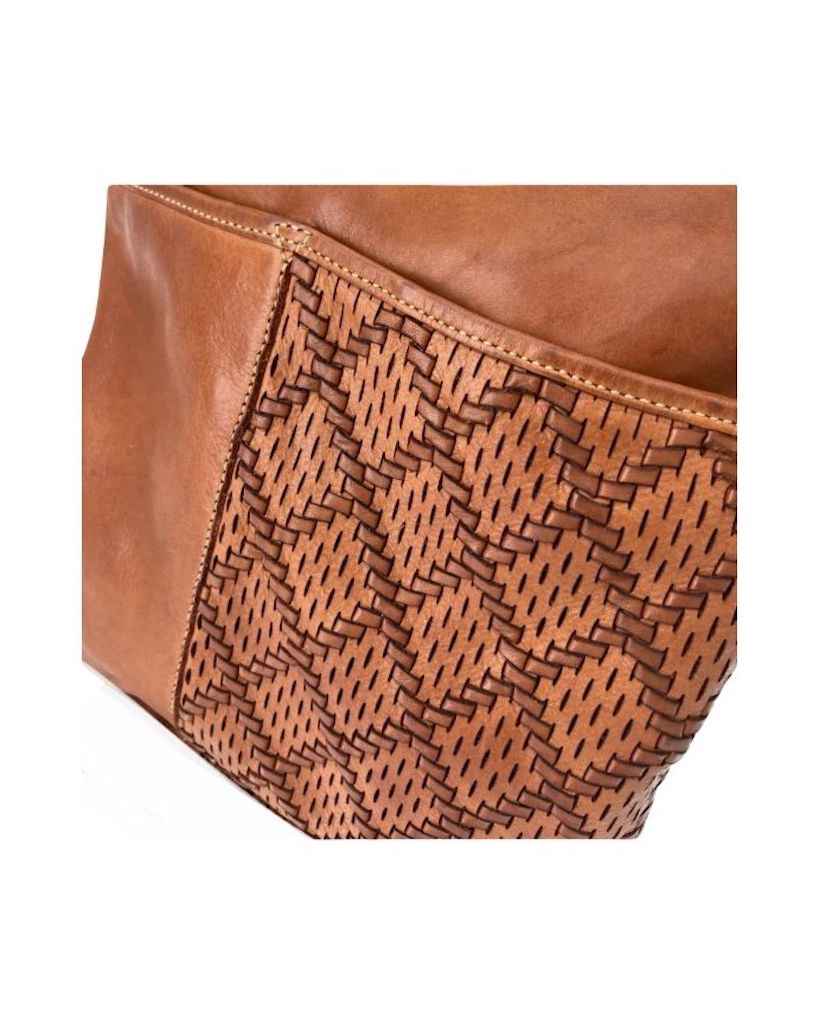 BZNA Schultertasche Elif Cognac Italy Designer Handtasche Ledertasche Umhängetasche