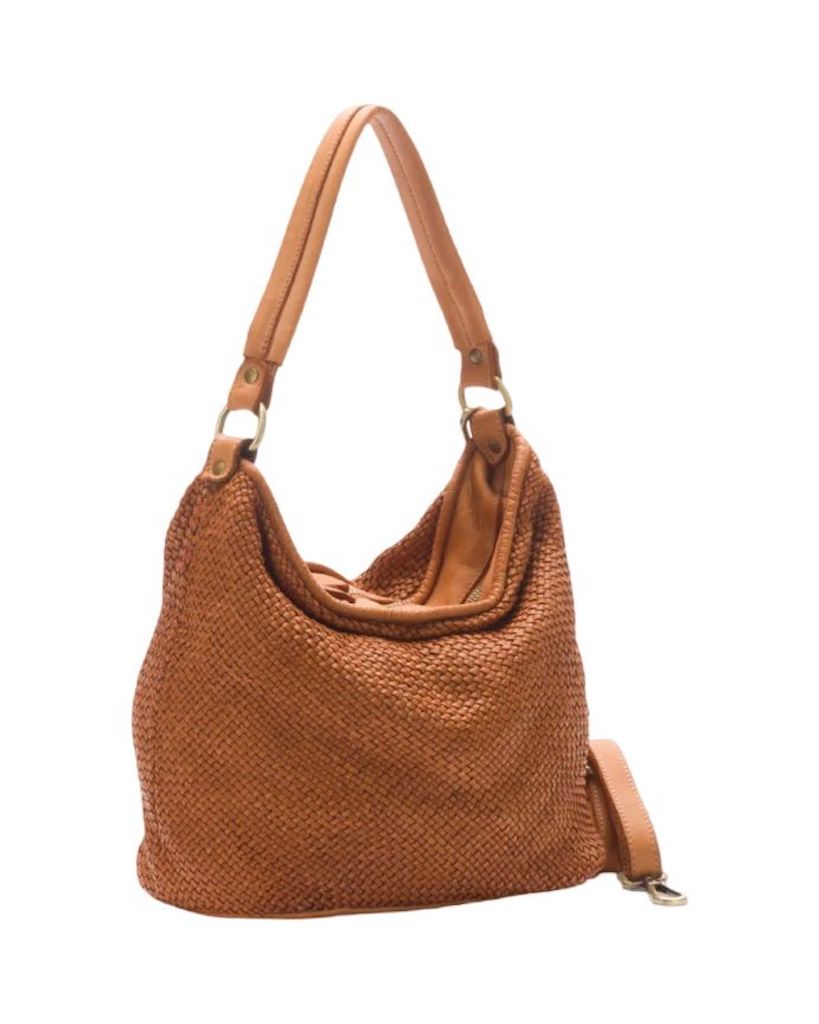 BZNA Bag Sophia Cognac Italy Designer Beutel Umhängetasche Damen Handtasche - B Z N A