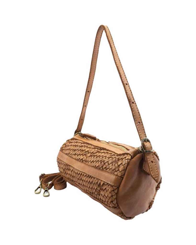 BZNA Umhängetasche Helina Braun Italy Designer Clutch Ledertasche Schultertasche
