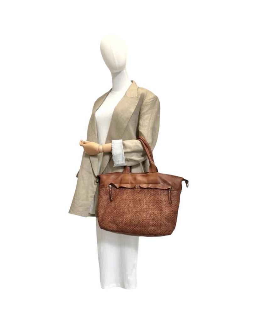 BZNA Bag Shopper Grace Cognac Designer Business Messenger Tasche Schultertasche
