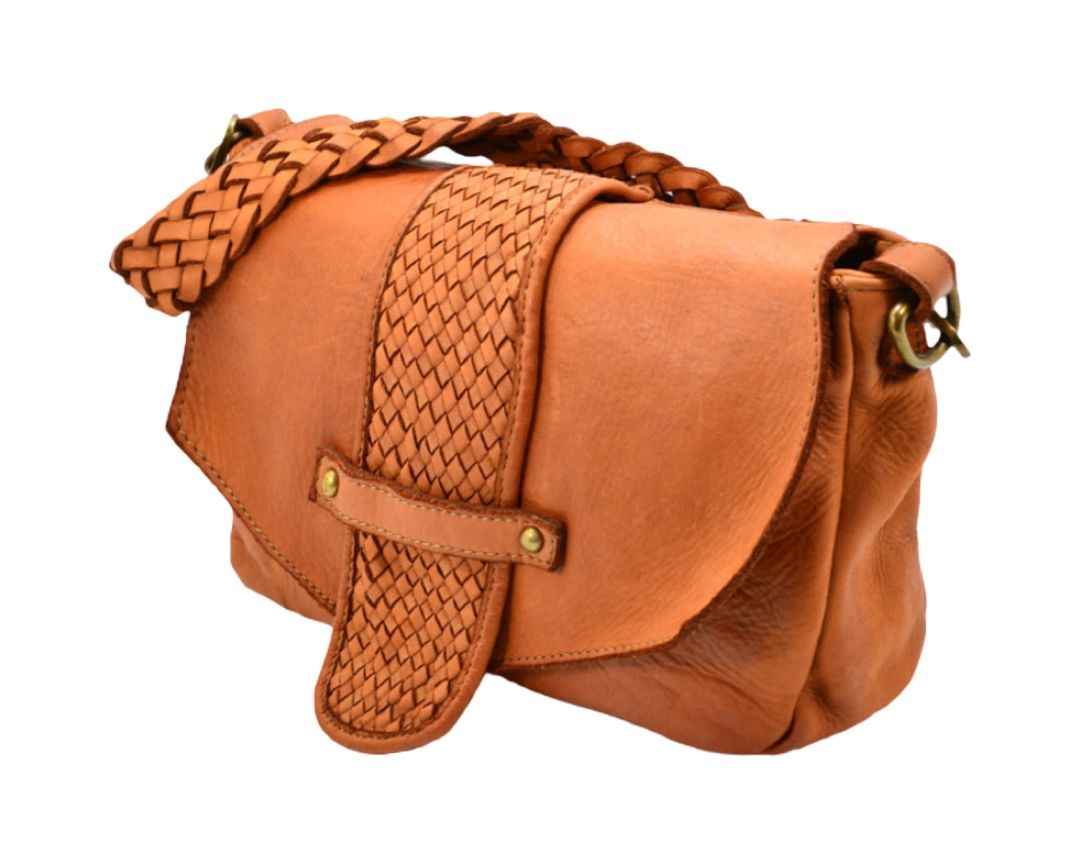 BZNA Bag Rada Cognac Italy Damen Handtasche Schultertasche Tasche Leder