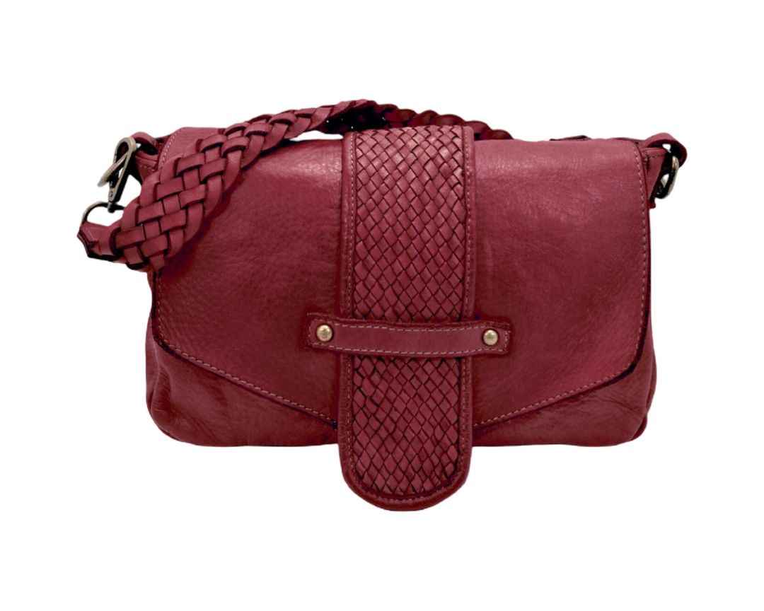 BZNA Bag Rada Bordeaux Italy Damen Handtasche Schultertasche Tasche Leder