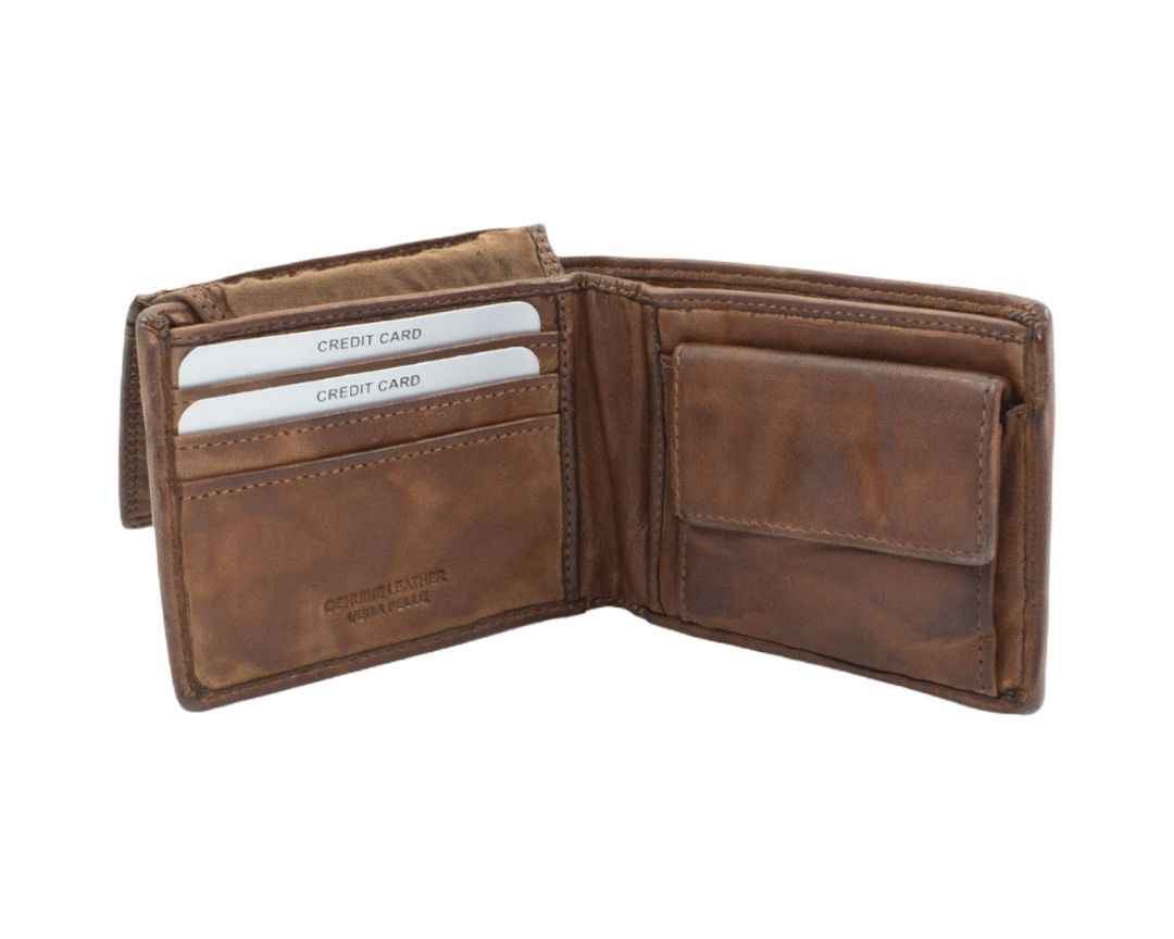 BZNA Berlin Mario Herren Geldbörse Cognac Wallet Clutch Leather Leder Portemonnaie