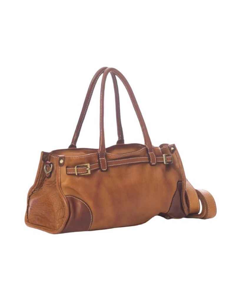 BZNA Bag Kyla Cognac Italy Designer Damen Handtasche Schultertasche Tasche Leder