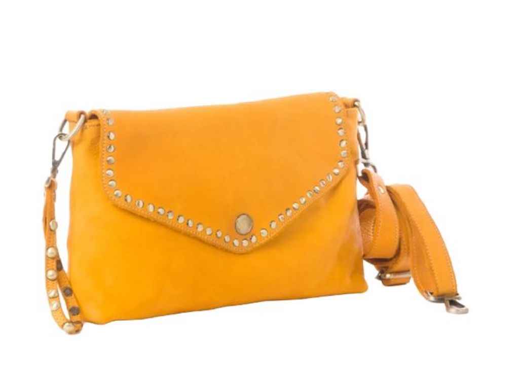 BZNA Bag Doria Gelb Clutch Italy Designer Damen Umhängetasche Schultertasche Neu